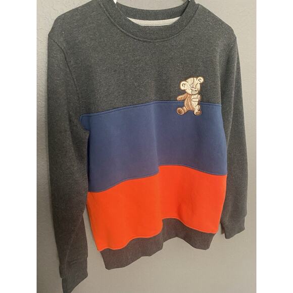 Bear The Beams Long Sleeve Grey Blue Orange Stripe Sweater Sweatshirt Boys Xl - Picture 2 of 9